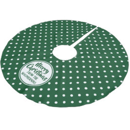 Grön polka dotsjulgrankjol julgransmatta borstad polyester