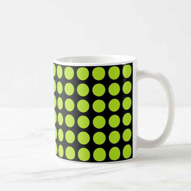 Grön polka dotssvart för limefrukt kaffemugg (Höger)