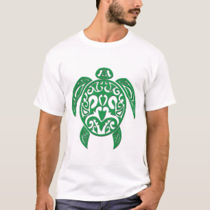 Grön Polynesian havssköldpadda T Shirt