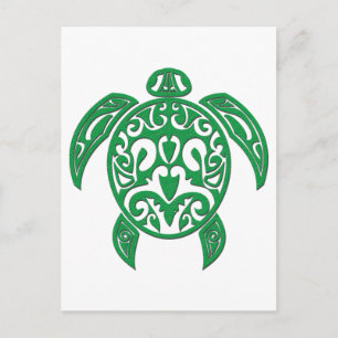 Grön Polynesian havssköldpadda Vykort