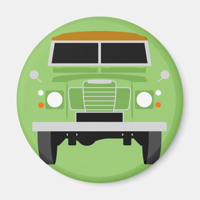 Grön Pop art Classic MK3 Land Rover Magnet (Framsidan)