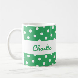 Grön prickig mönster Retro Kaffemugg