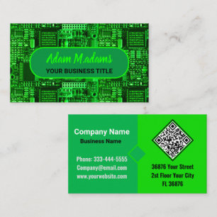 Grön professionell tryckt kretskort QR-kod Visitkort