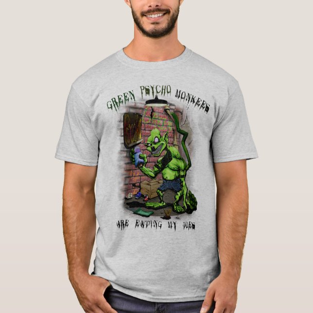 Grön psykopat Monkees Tee (Framsida)