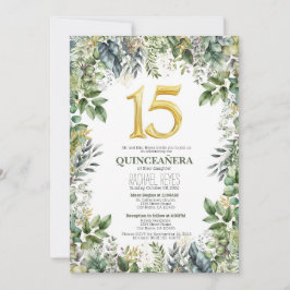 Grön Quinceañera-inbjudan mall