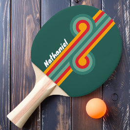 Grön randig slinga med namn pingisracket