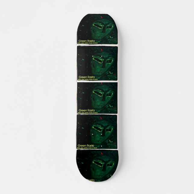 GRÖN RASTA MINI SKATEBOARD BRÄDA 18,7 CM (Framsida)