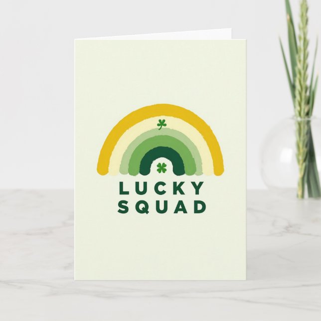 Grön regnbåge Lucky Squad-kort Kort (Framsida)