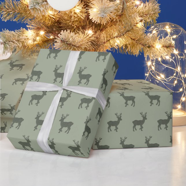 Grön Ren Vinter Modern Minimalist Jul Presentpapper (Helgdagar)