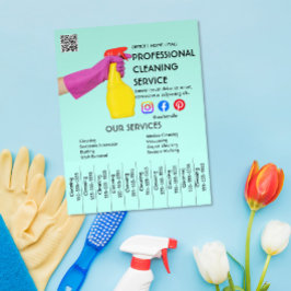 grön rengöring Fotoaffisch med avrivbara flikar Fl Reklamblad