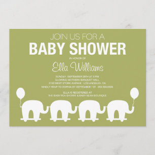 GRÖN RETRO CIRKUS   BABYSHOWER INBJUDAN