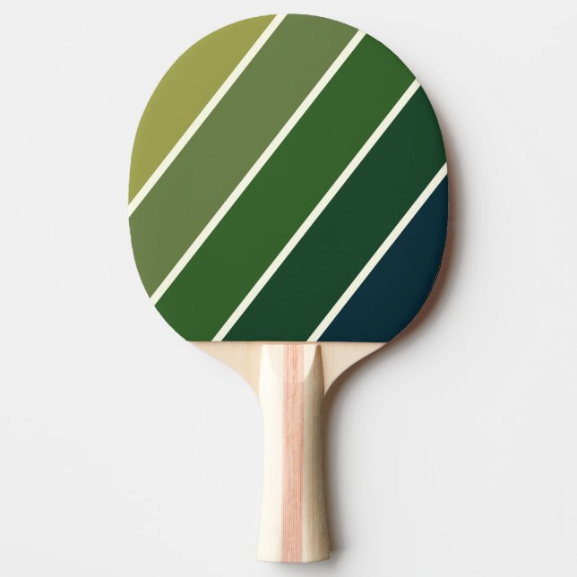 Grön Retro Fem Djärva Randig Pingisracket (Framsidan)