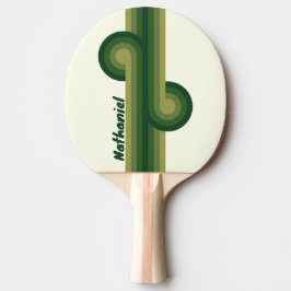 Grön Retro Fem Loop med Namn Pingisracket