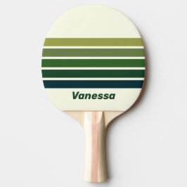 Grön Retro Fem Randig med namn Pingisracket