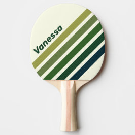 Grön Retro Femkantig Randig med Namn Pingisracket