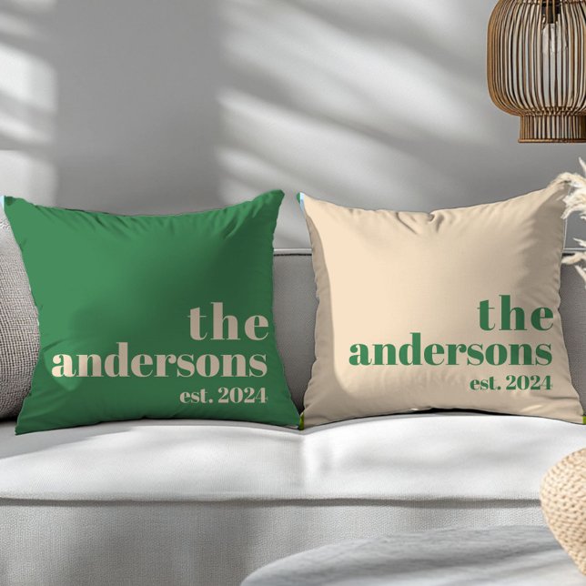 Grön retro modern minimalist kudde (Skapare uppladdad)