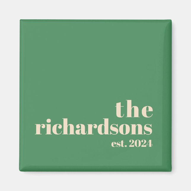 Grön retro modern minimalistisk magnet (Framsidan)
