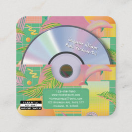 Grön Retro Vaporwave Musikproducent CD DJ Fyrkantigt Visitkort