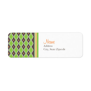 Grön returadressetikett för bohem returadress etikett