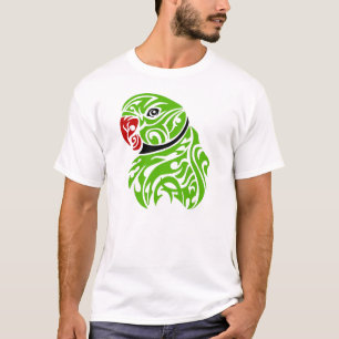 Grön ringneckpapegojatatuering tröja