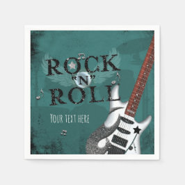 Grön Rock N Roll Stjärna Födelsedagsfirande Evenem Pappersservett