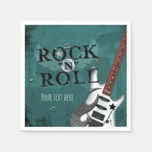 Grön Rock N Roll Stjärna Födelsedagsfirande Evenem Pappersservett