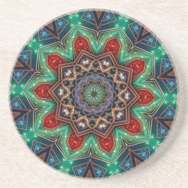 Grön Röd Dekorativ Sandstens Coaster Underlägg
