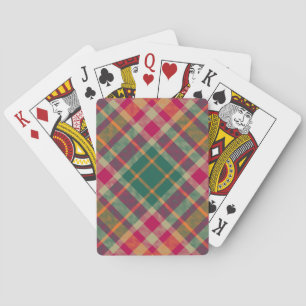 Grön Röd Gul Skotsk Tartan Plaid Casinokort