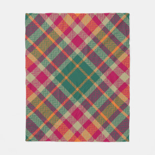 Grön Röd Gul Skotsk Tartan Plaid Fleecefilt