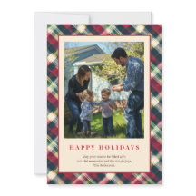 Grön Röd Tartan Rutig Anpassad Familjefoto Högtid