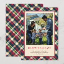 Grön Röd Tartan Rutig Anpassad Familjefoto Högtid