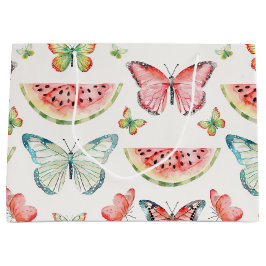 Grön Röd Vattenmelon Blå Fjärilar Födelsedag