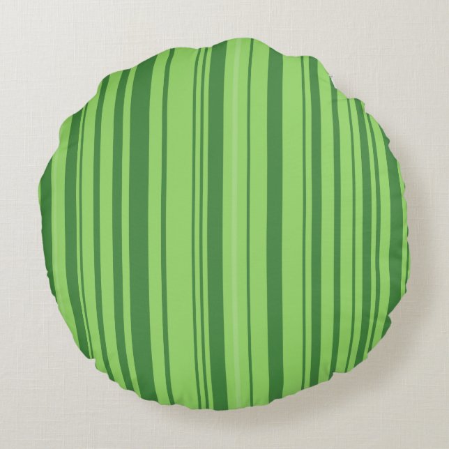 Grön röd vattenmelon design rund kudde (Baksidan)