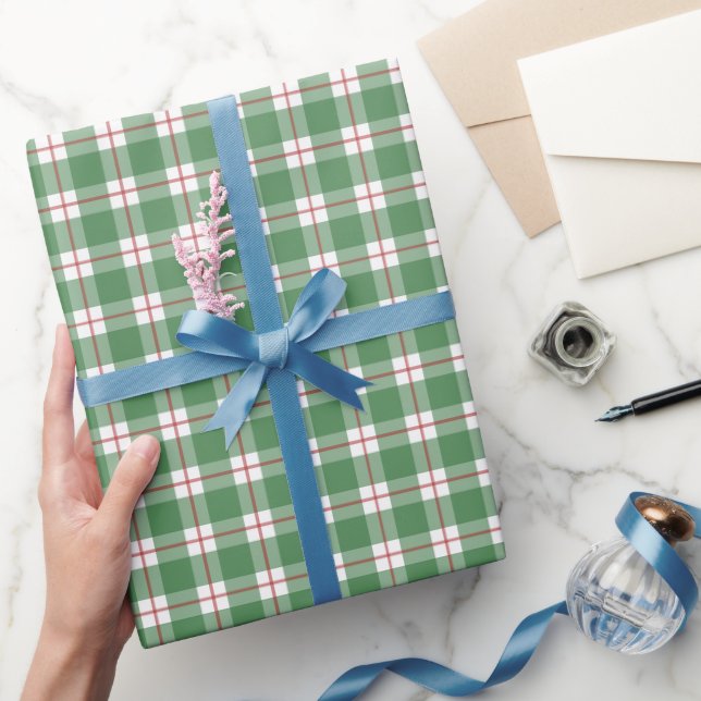 Grön / Röd / Vit Rutig Presentpapper (Gifting)