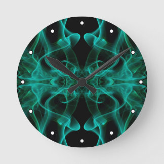 Grön rök Symmetrisk minimalistisk svart Rund Klocka