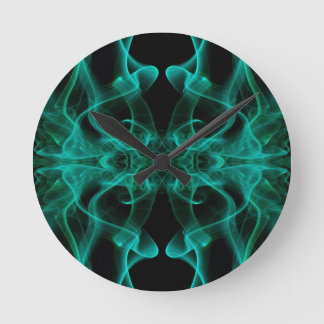 Grön rök Symmetrisk minimalistisk svart Rund Klocka