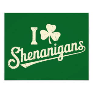 Grön rolig irländsk Pattys Shamrock Saint Patricks Fototryck