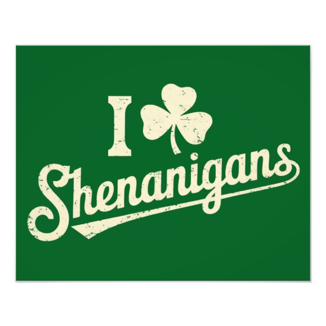 Grön rolig irländsk Pattys Shamrock Saint Patricks Fototryck (Framsidan)