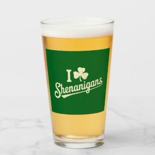 Grön rolig irländsk Pattys Shamrock Saint Patricks Glaskopp