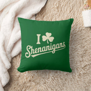 Grön rolig irländsk Pattys Shamrock Saint Patricks Kudde