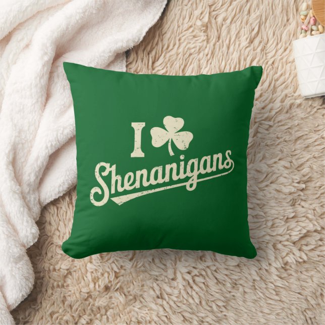 Grön rolig irländsk Pattys Shamrock Saint Patricks Kudde (Filt)