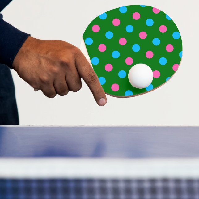 Grön Rosa Blå Prickmönster Pingisracket (Insitu)