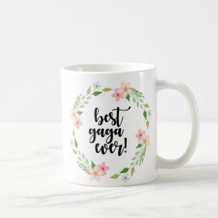 Grön rosa blom- bäst gaggig någonsin - rolig kaffemugg