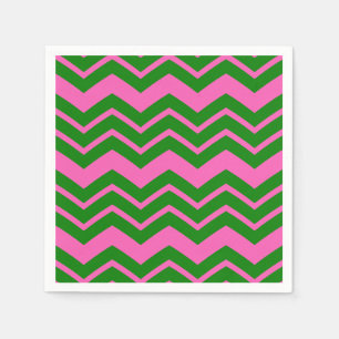 Grön Rosa Chevron Sicksack Design Pappersservett