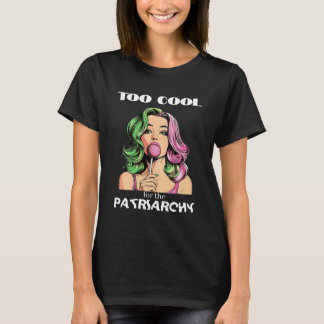 Grön Rosa Hår Popart Flicka Feminist T Shirt