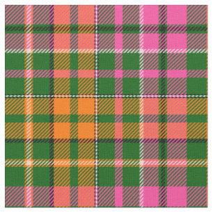 Grön Rosa Orange Rutig Tartan Design  Tyg