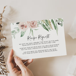 Grön Rosa Rodnad Blommig Bröllopsrecept Förfrågan Tilläggskort