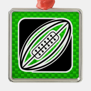 Grön Rugby Julgransprydnad Metall