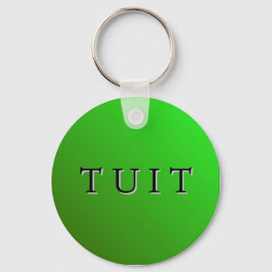 Grön runda Tuit Keychain Nyckelring