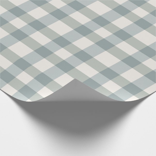 Grön rutig gingham lanthus enkel presentpapper (Hörn)